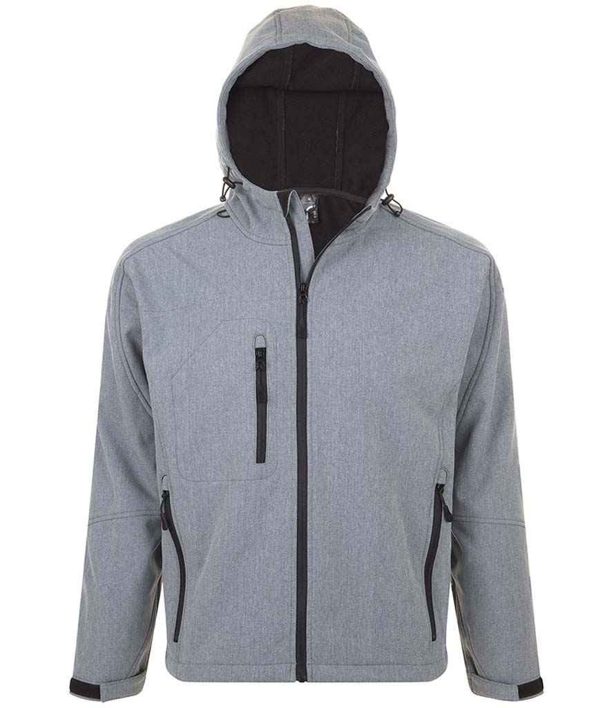 SOL'S Replay Hooded Soft Shell Jacket - Grey Marl