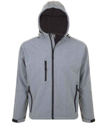 SOL'S Replay Hooded Soft Shell Jacket - Grey Marl