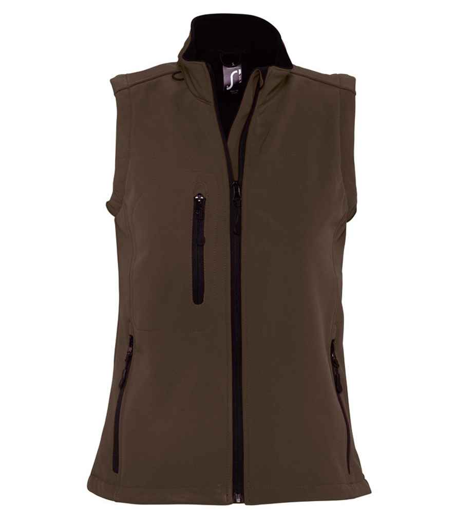 SOL'S Ladies Rallye Soft Shell Bodywarmer - Dark Chocolate