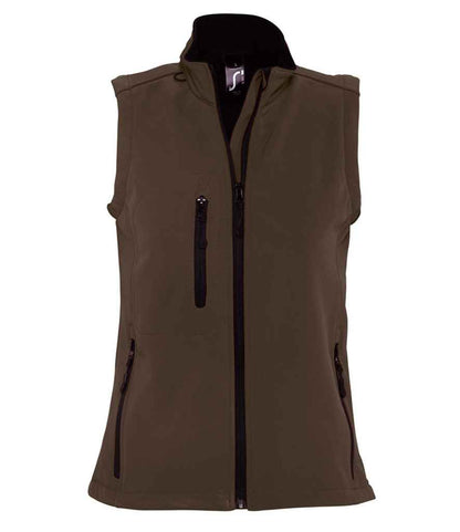 SOL'S Ladies Rallye Soft Shell Bodywarmer - Dark Chocolate