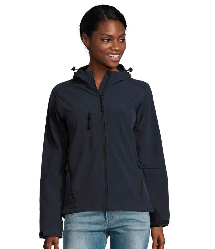 SOL'S Ladies Replay Hooded Soft Shell Jacket - French Navy