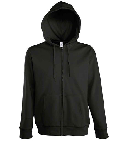 SOL'S Seven Zip Hooded Sweatshirt in Black