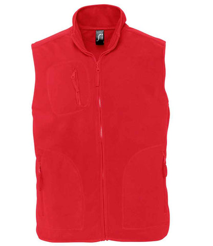 SOL'S Unisex Norway Fleece Bodywarmer in Red