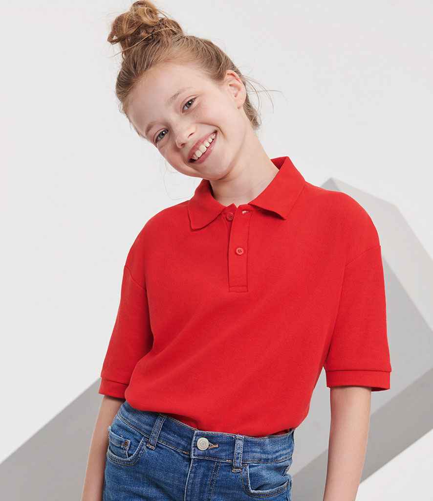Russell Russell Athletic Kids Poly/Cotton Piqué Polo Shirt Bright Red