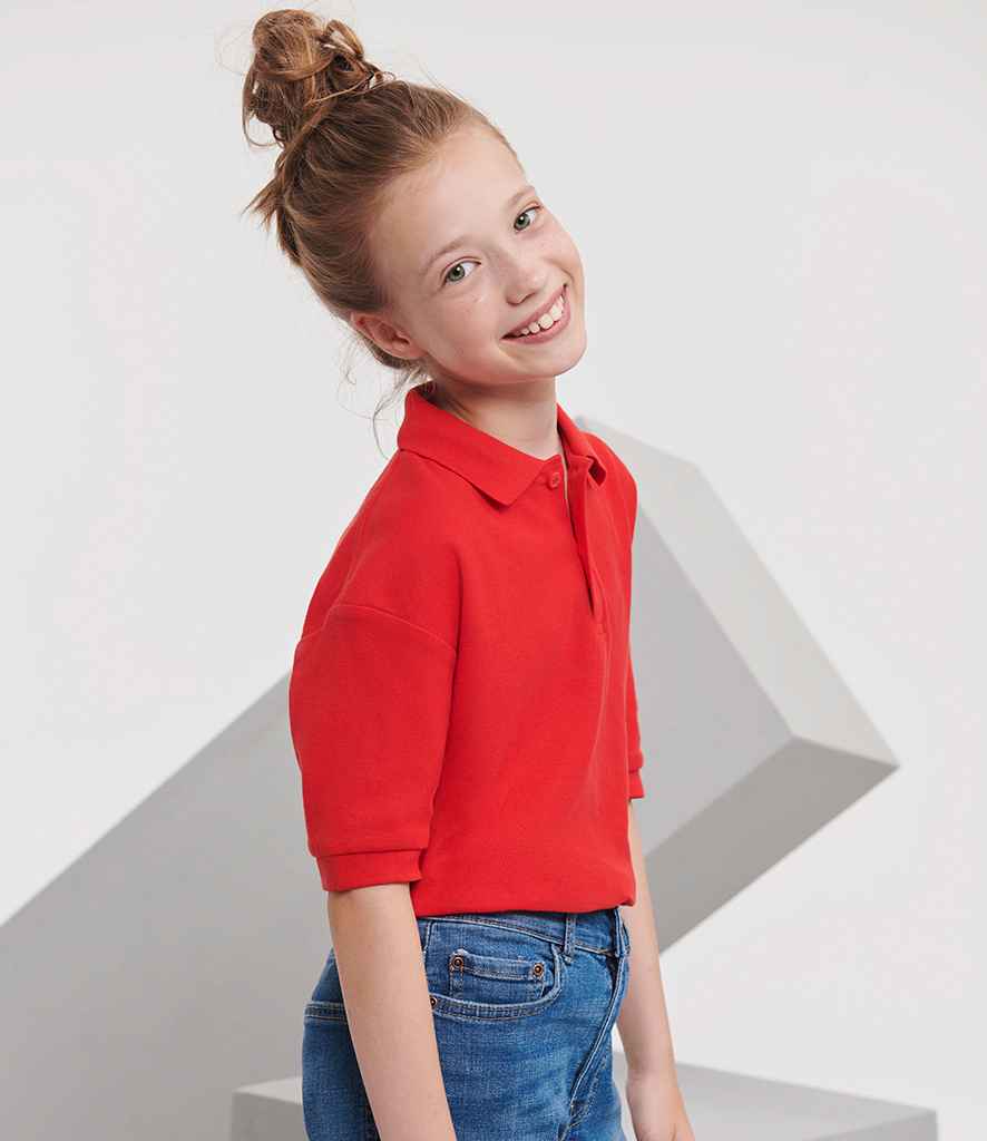 Russell Russell Athletic Kids Poly/Cotton Piqué Polo Shirt Bright Red
