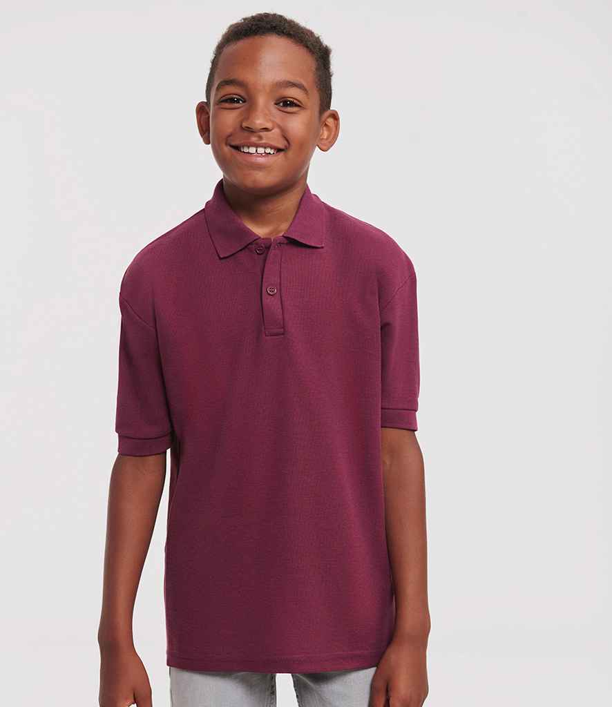 Russell Russell Athletic Kids Poly/Cotton Piqué Polo Shirt Burgundy