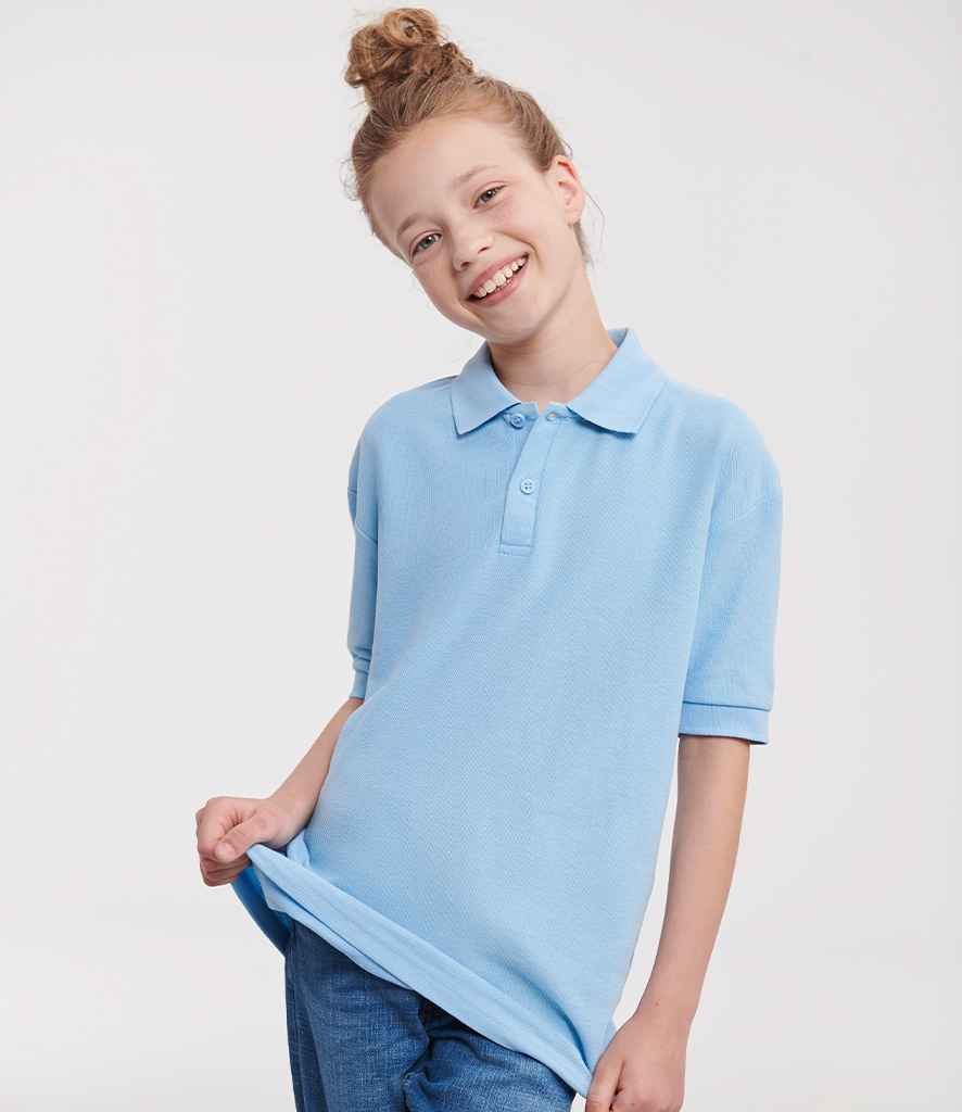 Russell Russell Athletic Kids Poly/Cotton Piqué Polo Shirt Sky Blue