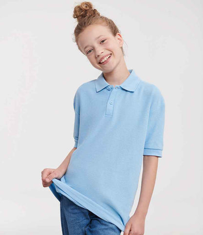 Russell Russell Athletic Kids Poly/Cotton Piqué Polo Shirt Sky Blue