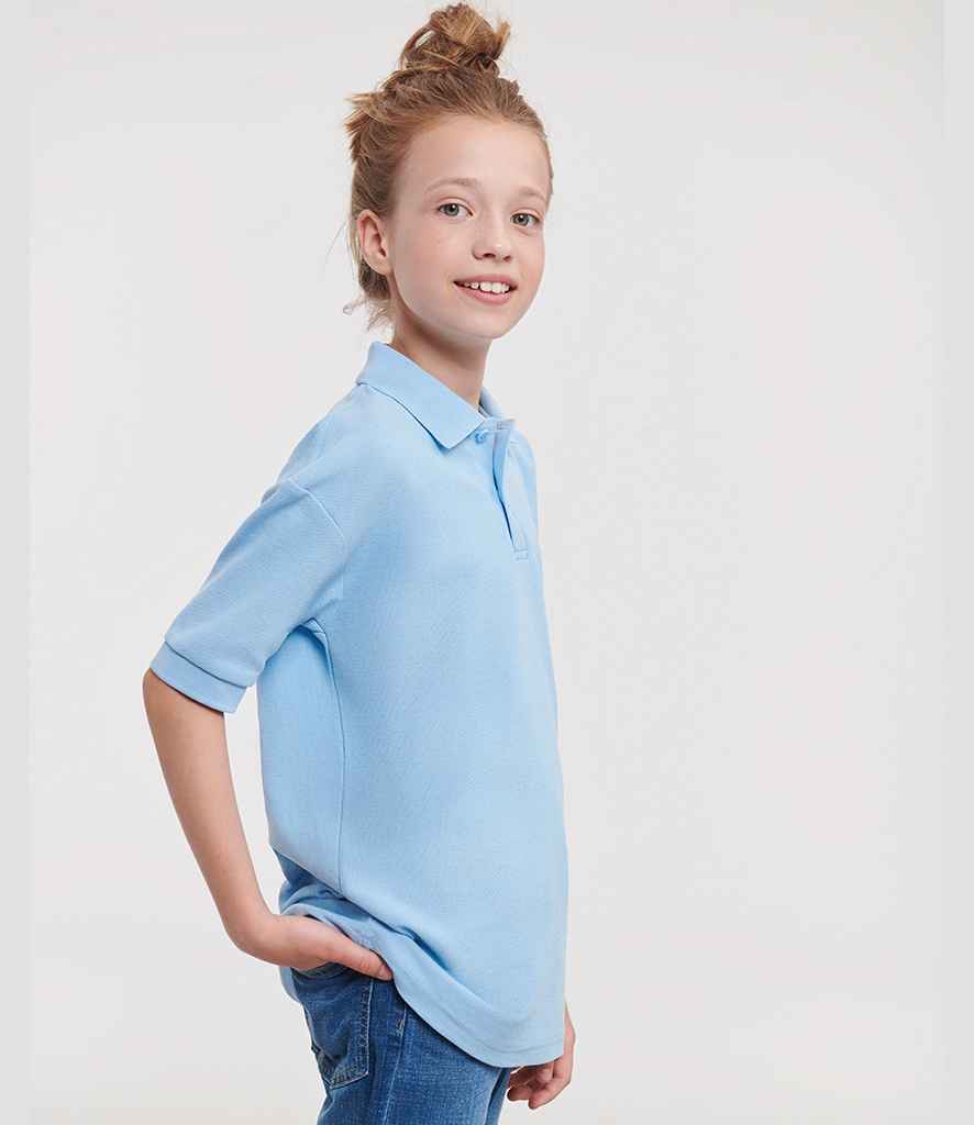 Russell Russell Athletic Kids Poly/Cotton Piqué Polo Shirt Sky Blue