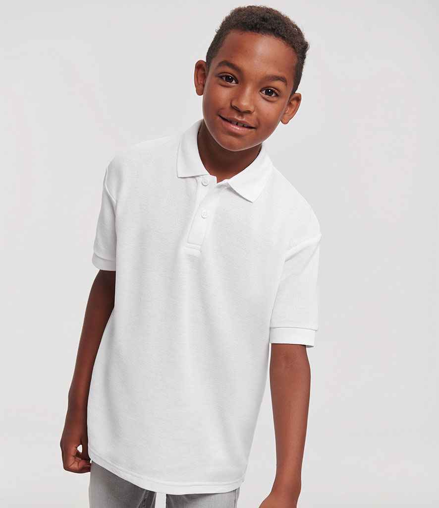 Russell Russell Athletic Kids Poly/Cotton Piqué Polo Shirt White
