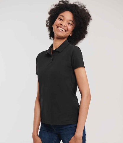 Russell Russell Athletic Ladies Classic Poly/Cotton Piqué Polo Shirt Black