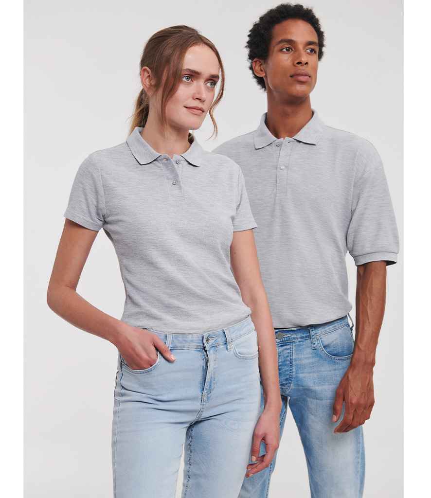 Russell Russell Athletic Ladies Classic Poly/Cotton Piqué Polo Shirt Light Oxford