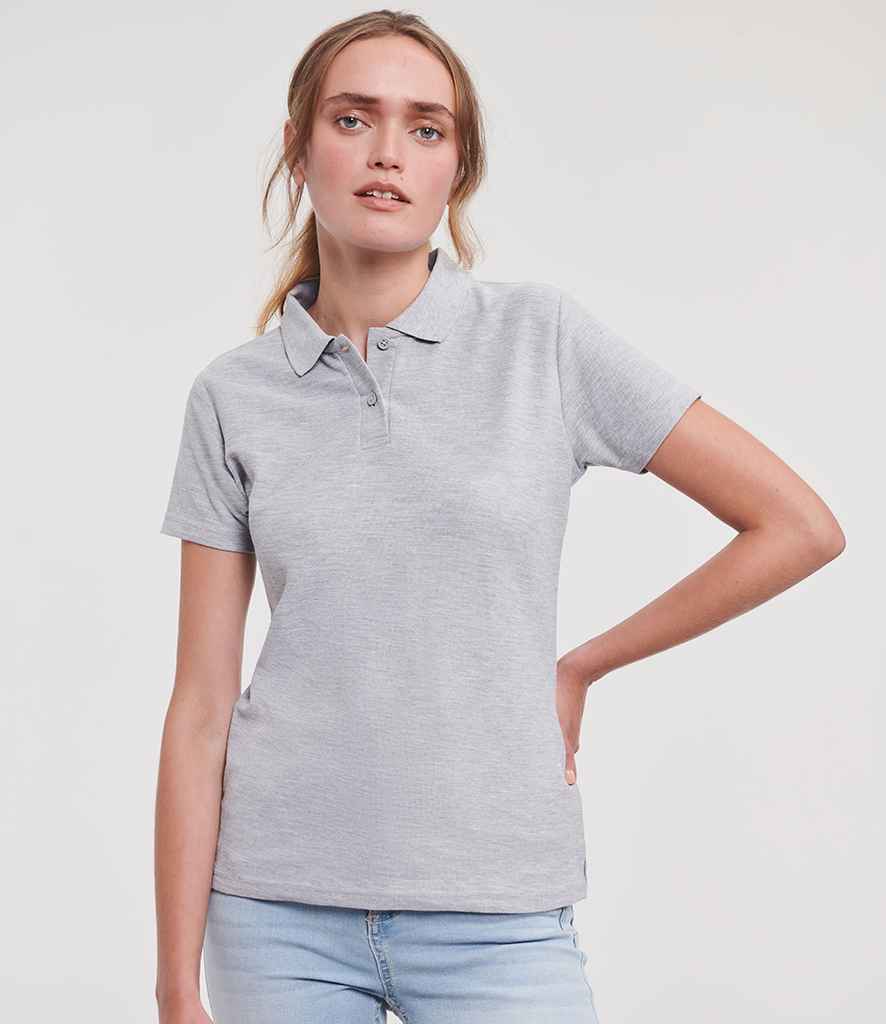 Russell Russell Athletic Ladies Classic Poly/Cotton Piqué Polo Shirt Light Oxford