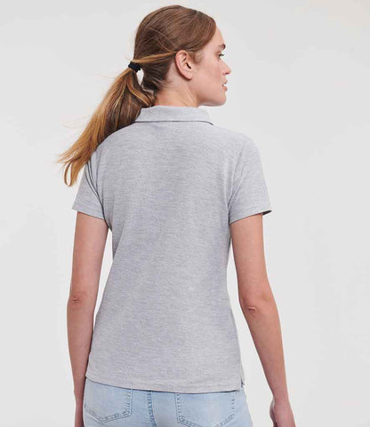 Russell Russell Athletic Ladies Classic Poly/Cotton Piqué Polo Shirt Light Oxford