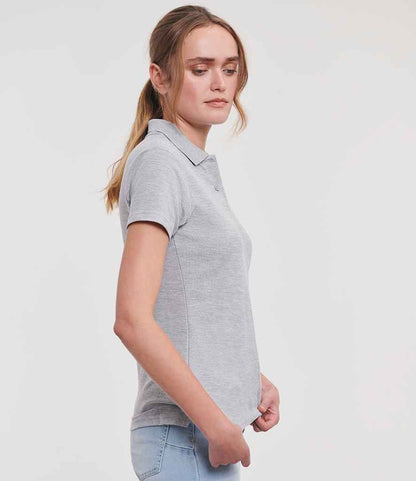 Russell Russell Athletic Ladies Classic Poly/Cotton Piqué Polo Shirt Light Oxford