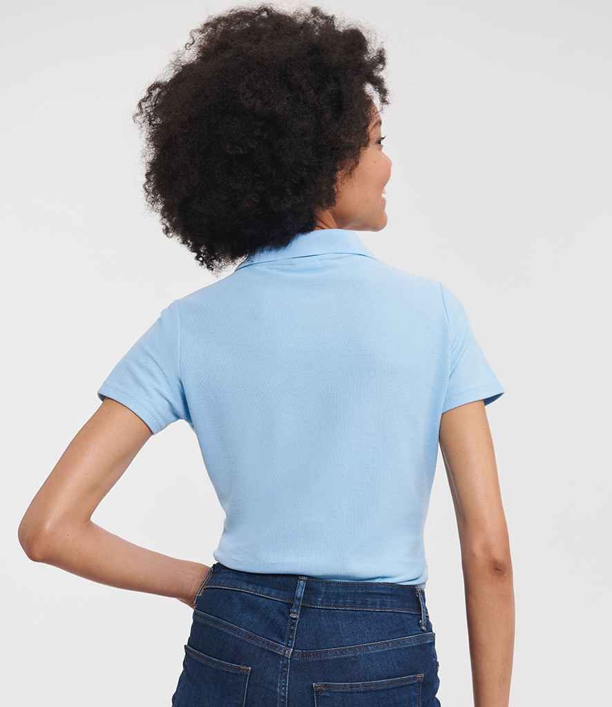 Russell Russell Athletic Ladies Classic Poly/Cotton Piqué Polo Shirt Sky Blue