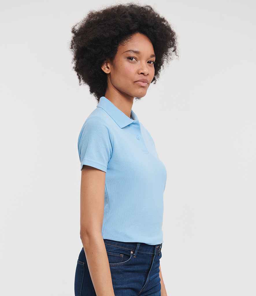 Russell Russell Athletic Ladies Classic Poly/Cotton Piqué Polo Shirt Sky Blue