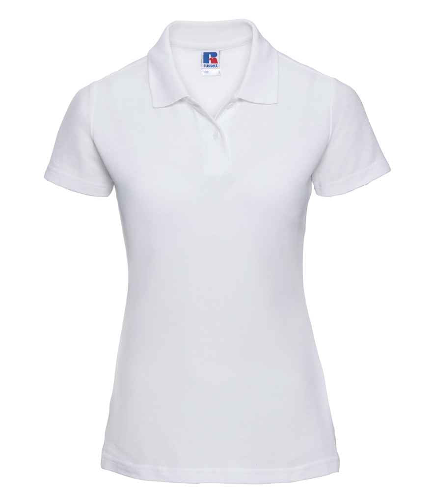 Russell Russell Athletic Ladies Classic Poly/Cotton Piqué Polo Shirt White