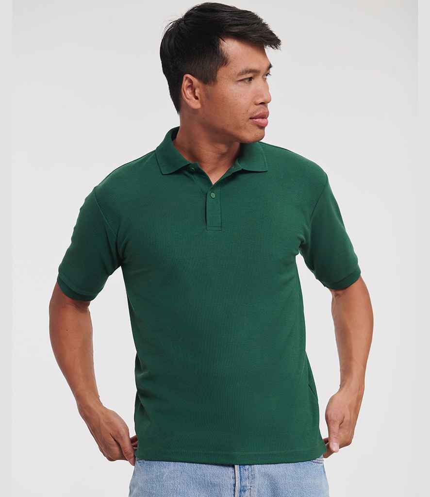 Russell Russell Athletic Poly/Cotton Piqué Polo Shirt Bottle Green