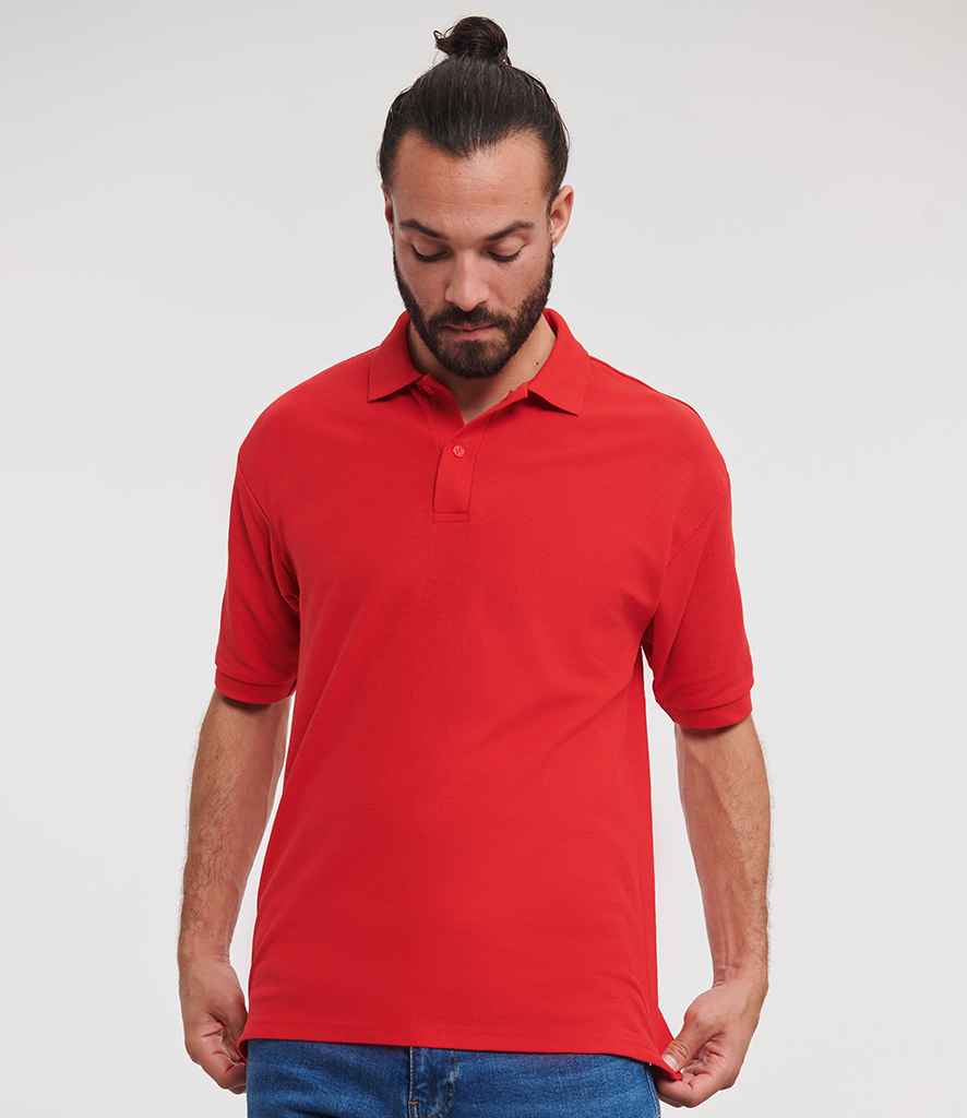 Russell Russell Athletic Poly/Cotton Piqué Polo Shirt Bright Red