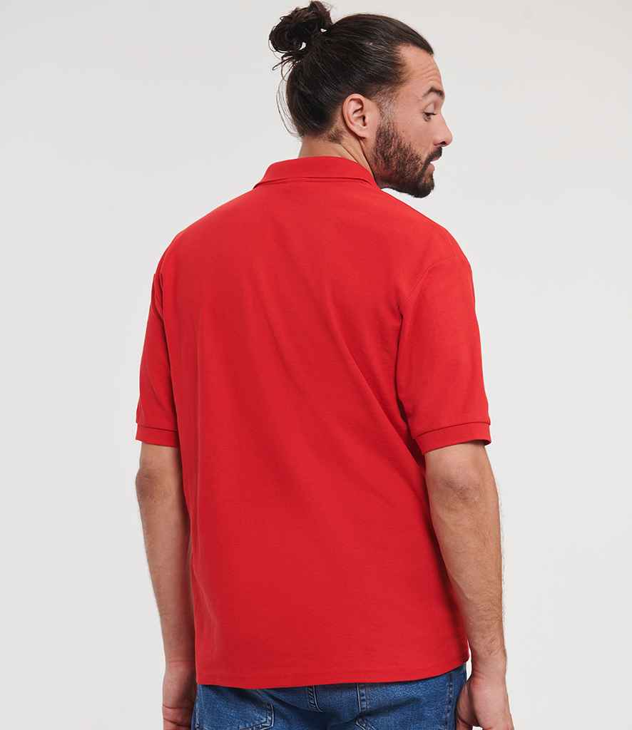Russell Russell Athletic Poly/Cotton Piqué Polo Shirt Bright Red