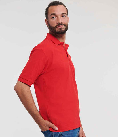 Russell Russell Athletic Poly/Cotton Piqué Polo Shirt Bright Red