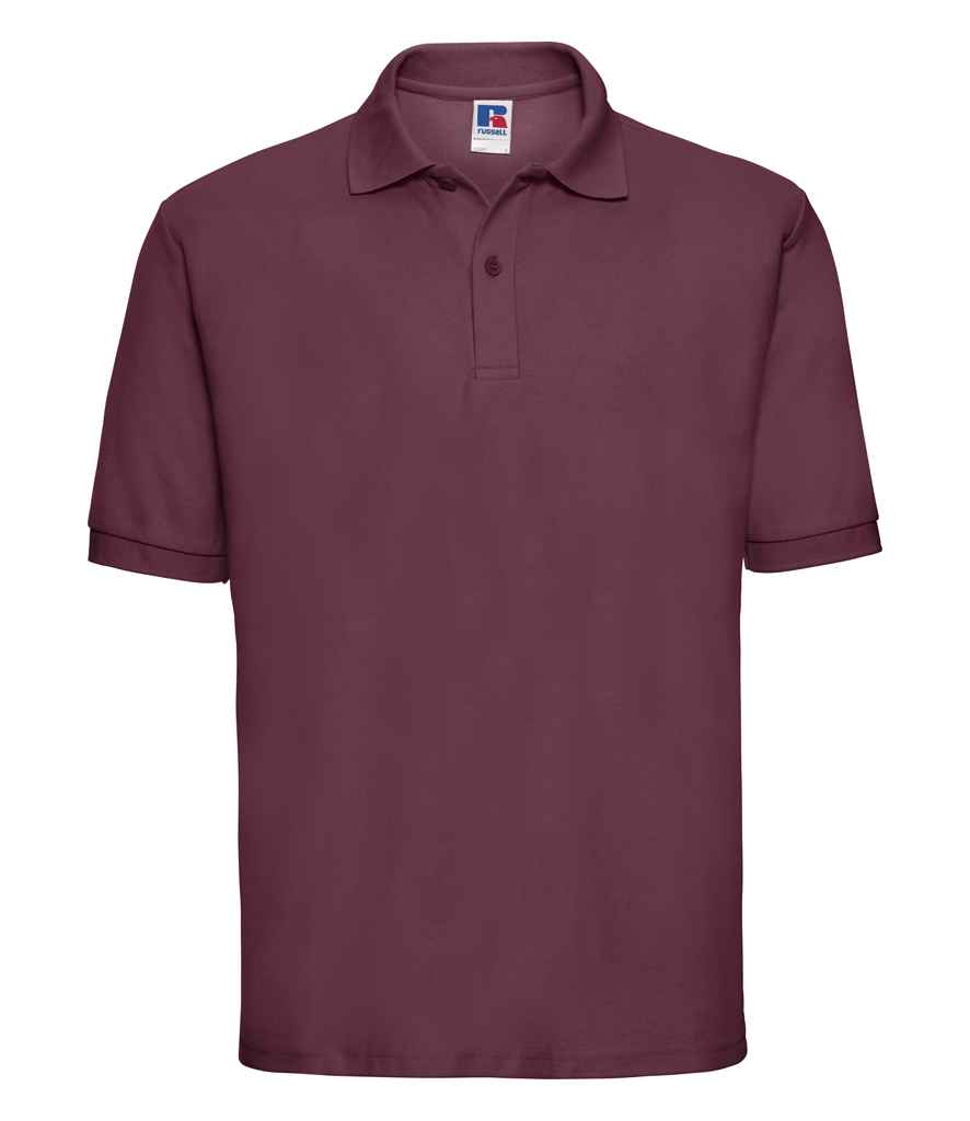 Russell Russell Athletic Poly/Cotton Piqué Polo Shirt Burgundy