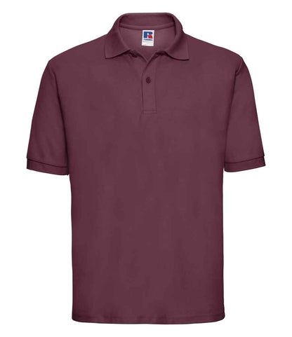 Russell Russell Athletic Poly/Cotton Piqué Polo Shirt Burgundy