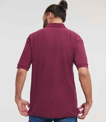 Russell Russell Athletic Poly/Cotton Piqué Polo Shirt Burgundy