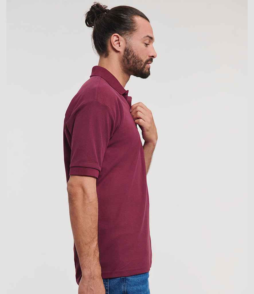 Russell Russell Athletic Poly/Cotton Piqué Polo Shirt Burgundy