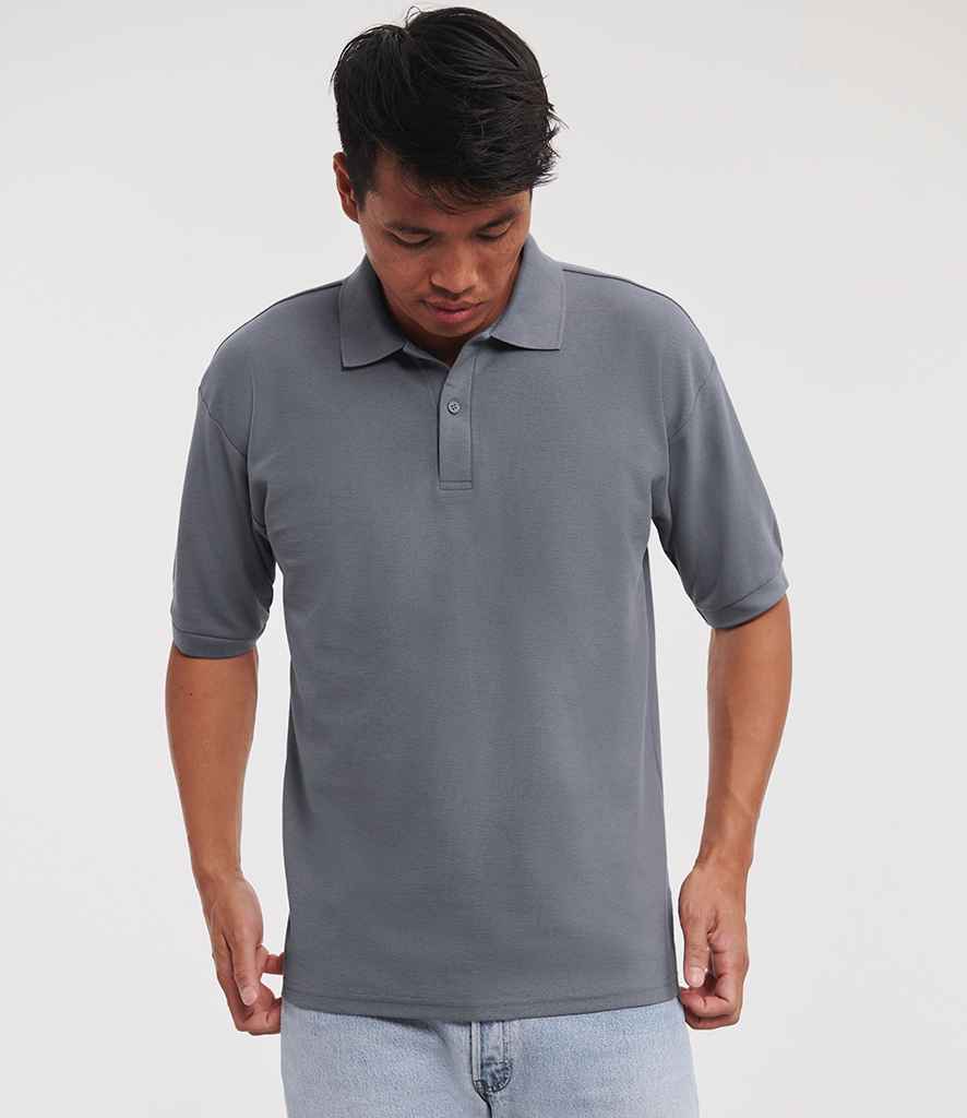 Russell Russell Athletic Poly/Cotton Piqué Polo Shirt Convoy Grey