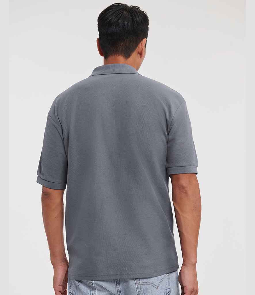 Russell Russell Athletic Poly/Cotton Piqué Polo Shirt Convoy Grey