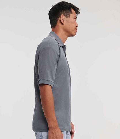 Russell Russell Athletic Poly/Cotton Piqué Polo Shirt Convoy Grey