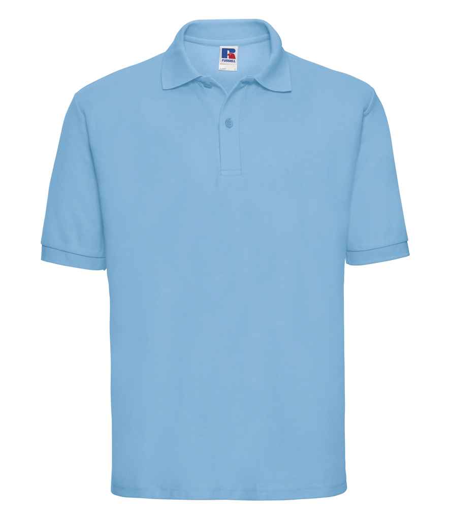 Russell Russell Athletic Poly/Cotton Piqué Polo Shirt Sky Blue