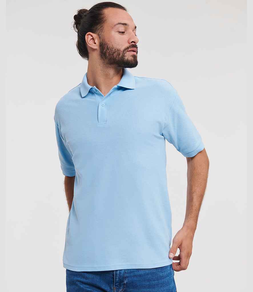 Russell Russell Athletic Poly/Cotton Piqué Polo Shirt Sky Blue