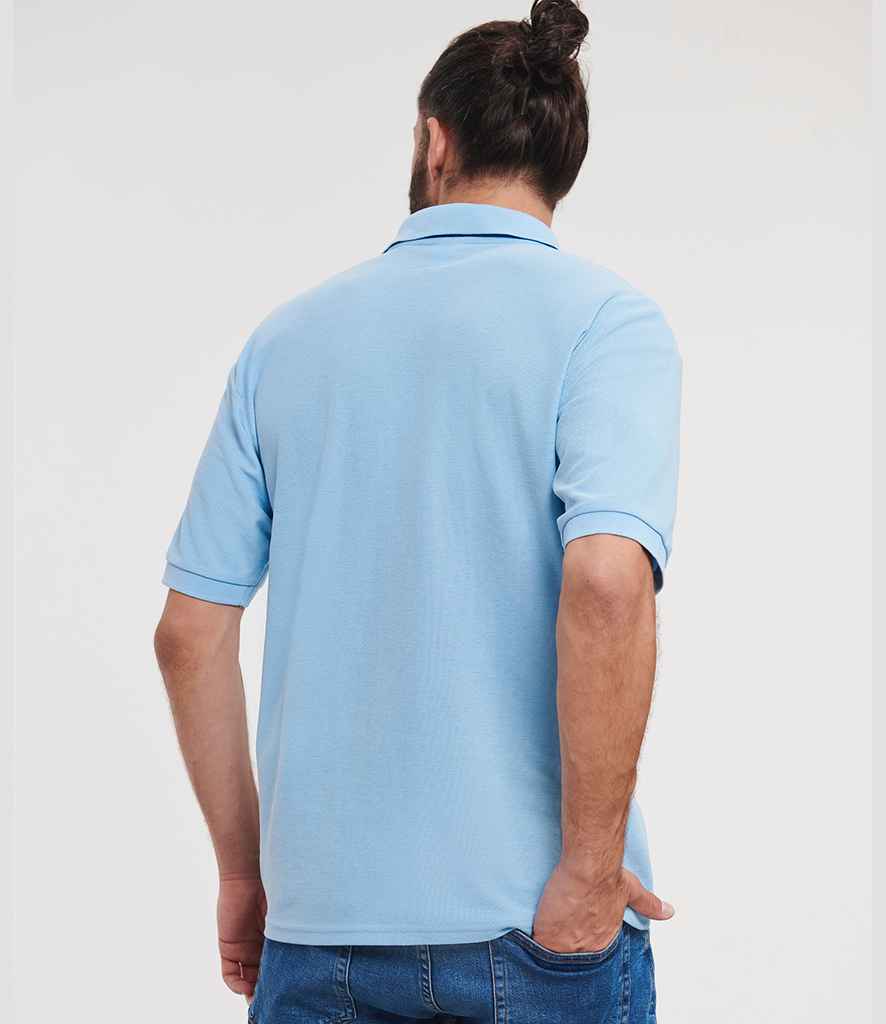 Russell Russell Athletic Poly/Cotton Piqué Polo Shirt Sky Blue
