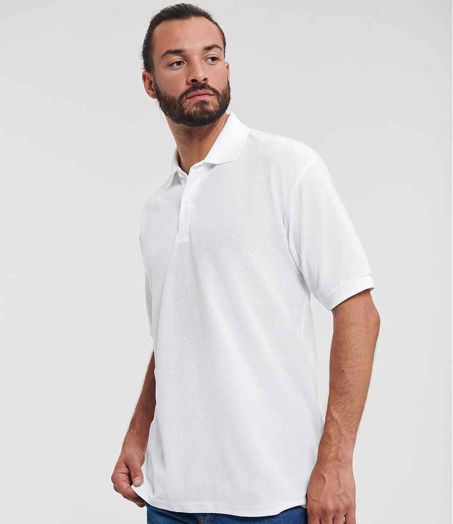 Russell Russell Athletic Poly/Cotton Piqué Polo Shirt White