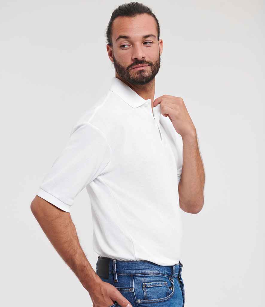 Russell Russell Athletic Poly/Cotton Piqué Polo Shirt White