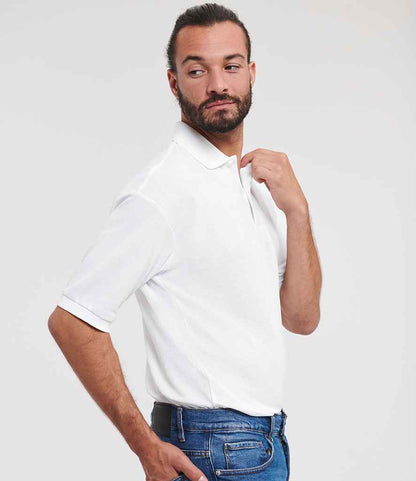 Russell Russell Athletic Poly/Cotton Piqué Polo Shirt White