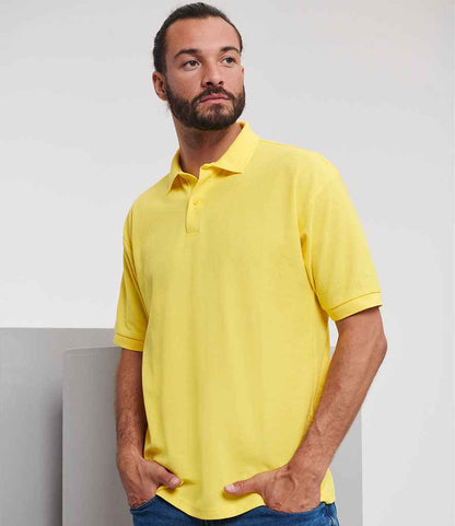 Russell Russell Athletic Poly/Cotton Piqué Polo Shirt Yellow