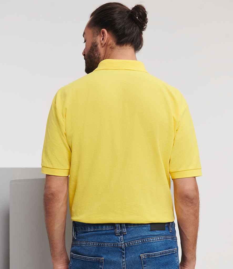 Russell Russell Athletic Poly/Cotton Piqué Polo Shirt Yellow