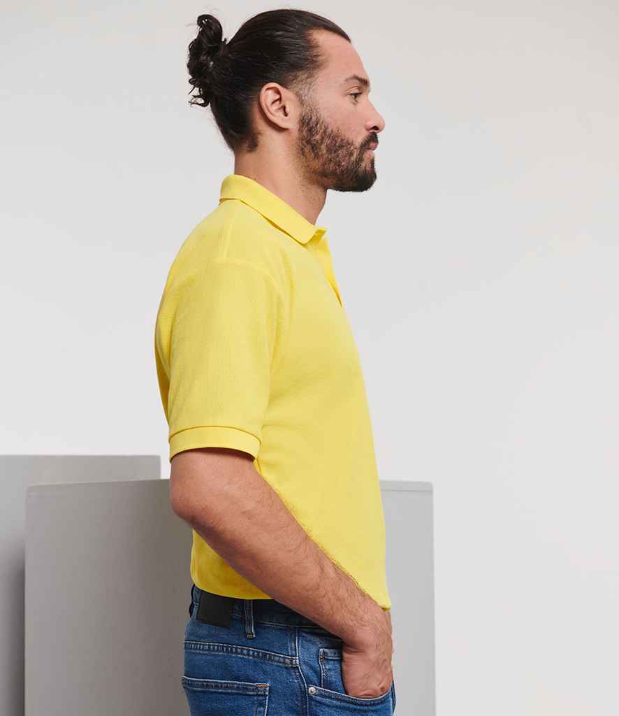 Russell Russell Athletic Poly/Cotton Piqué Polo Shirt Yellow