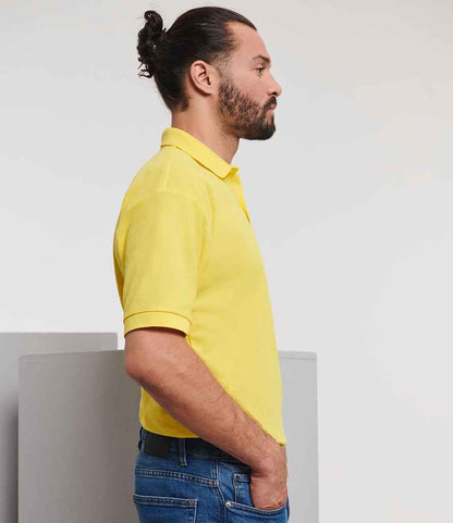 Russell Russell Athletic Poly/Cotton Piqué Polo Shirt Yellow