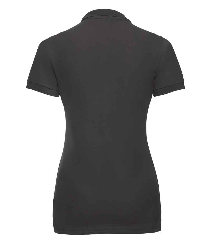 Russell Russell Athletic Ladies Stretch Piqué Polo Shirt Black
