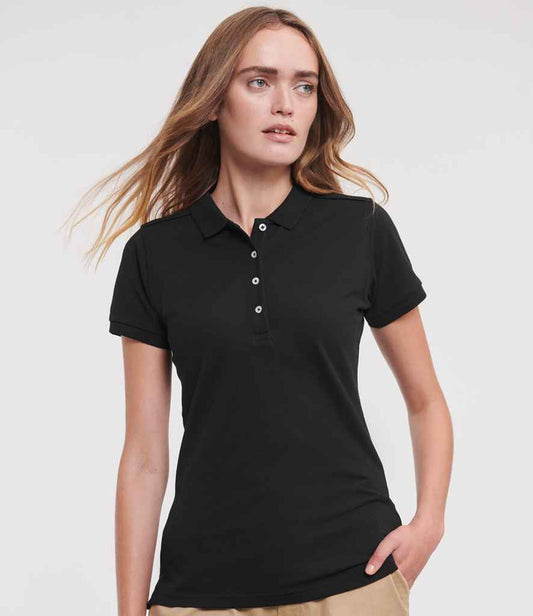 Russell Russell Athletic Ladies Stretch Piqué Polo Shirt
