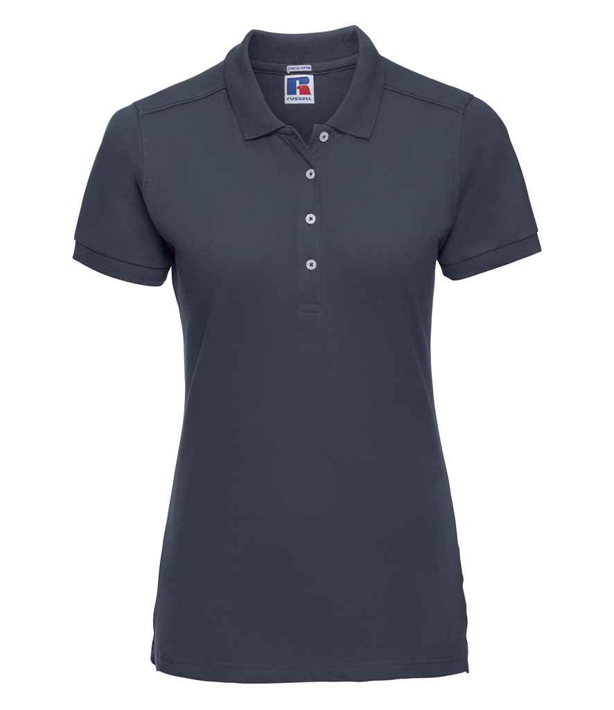 Russell Russell Athletic Ladies Stretch Piqué Polo Shirt French Navy