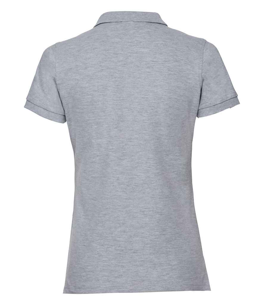 Russell Russell Athletic Ladies Stretch Piqué Polo Shirt Light Oxford