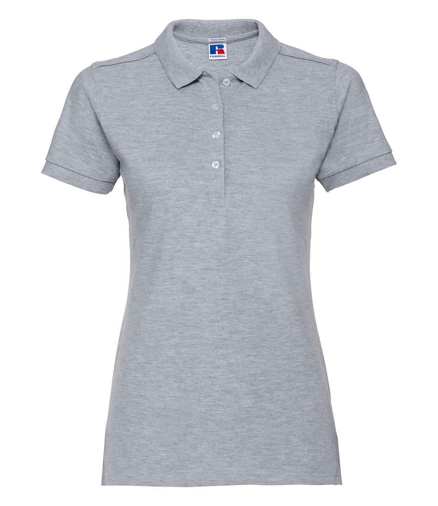 Russell Russell Athletic Ladies Stretch Piqué Polo Shirt Light Oxford