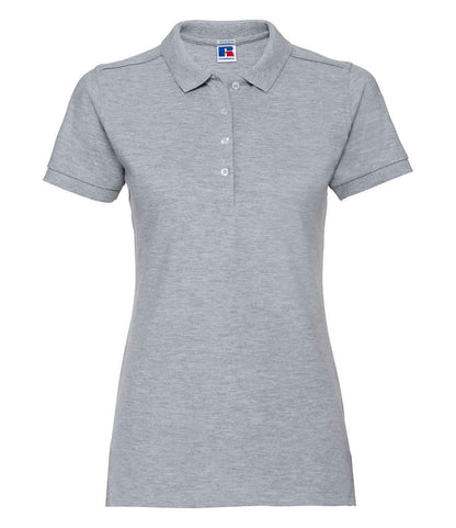 Russell Russell Athletic Ladies Stretch Piqué Polo Shirt Light Oxford