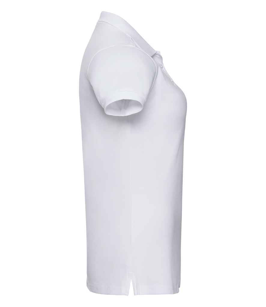 Russell Russell Athletic Ladies Stretch Piqué Polo Shirt White